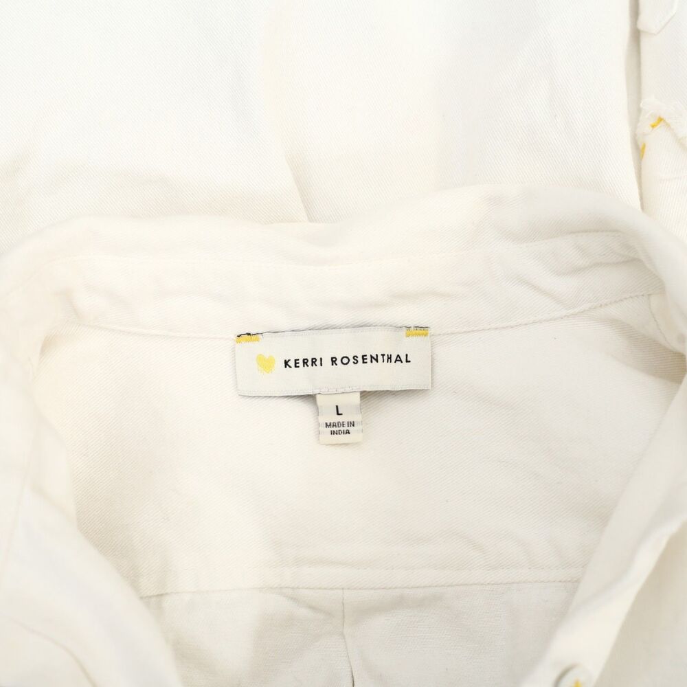 Kerri Rosenthal Mia Shirt Quilted Patch Shirt Top Buttondown Cotton L 287852 - Picture 5 of 5